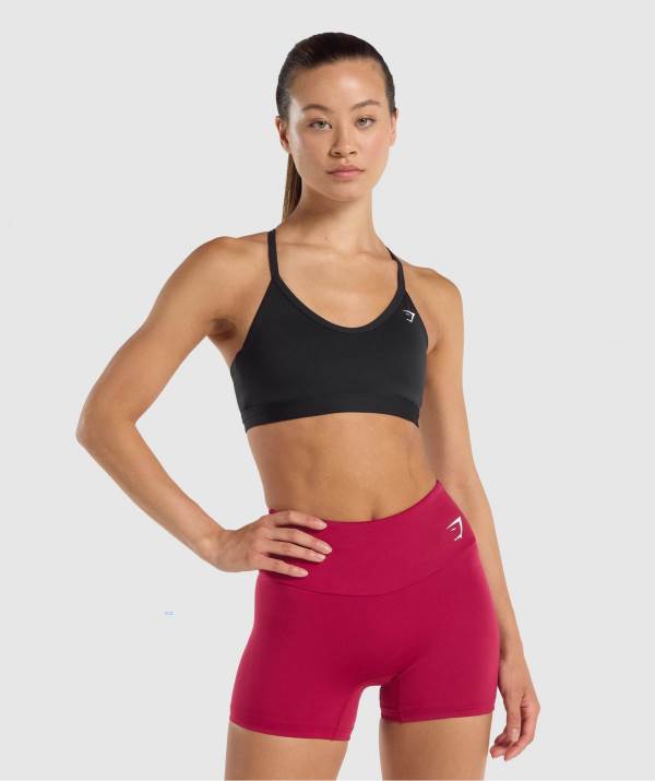 Damske Športové Podprsenky Gymshark V Neck Čierne | DE7903421